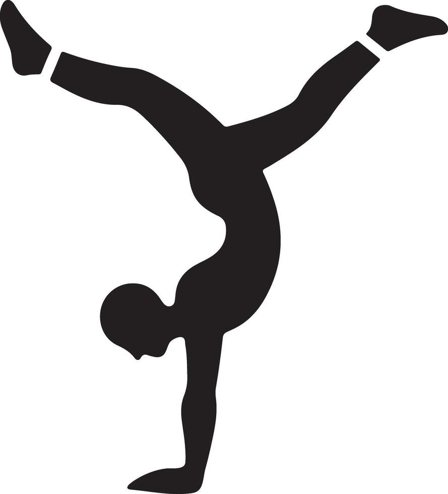 Unique Handstand Silhouette Illustration for Graphic Needs vector