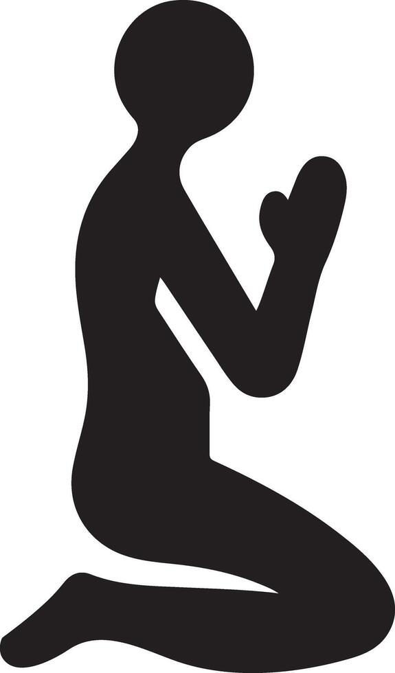 Artistic Illustration of a Kneeling Figure in Prayer vector