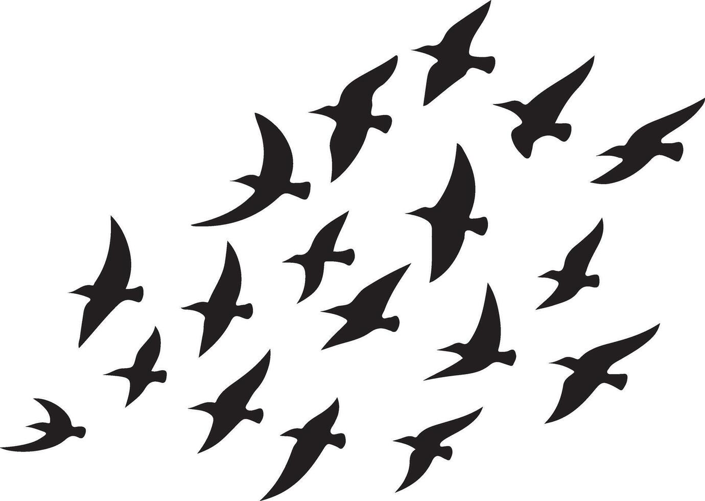 Unique Illustration of Birds in Perfect Flight vector