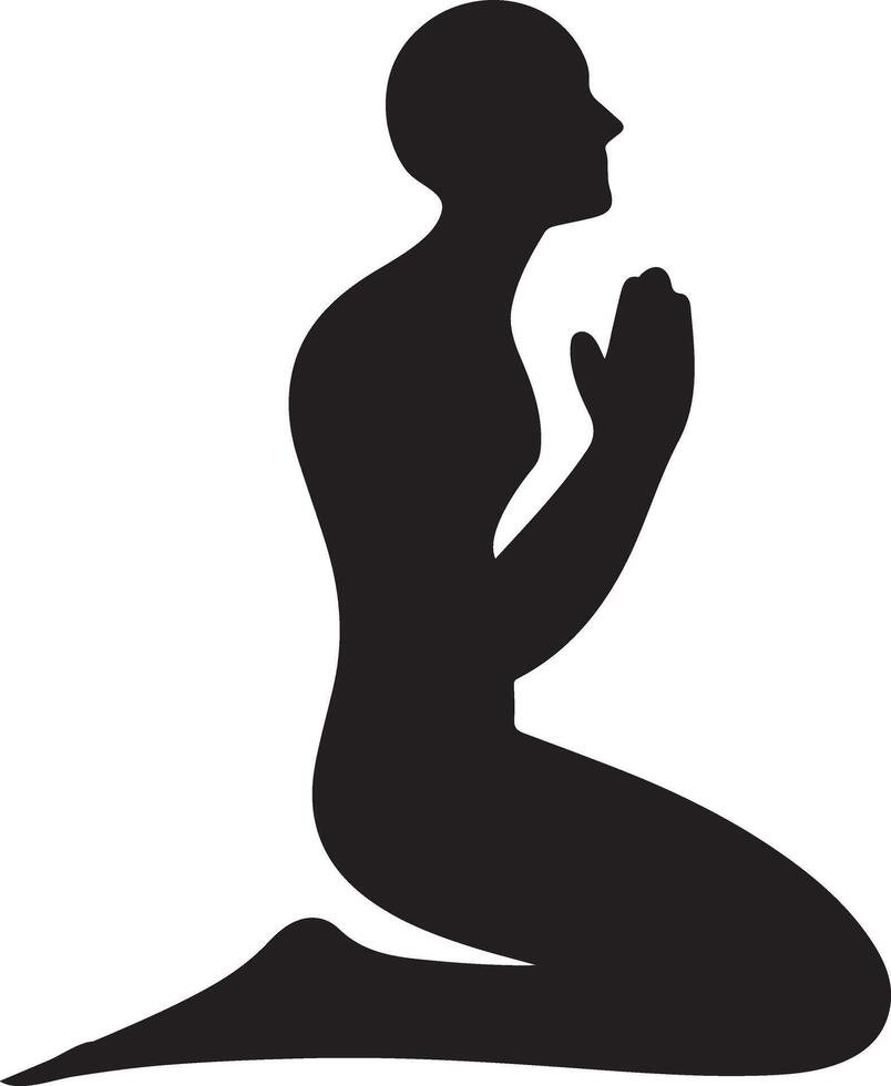 Prayer Kneeling Figure Silhouette for Projects vector