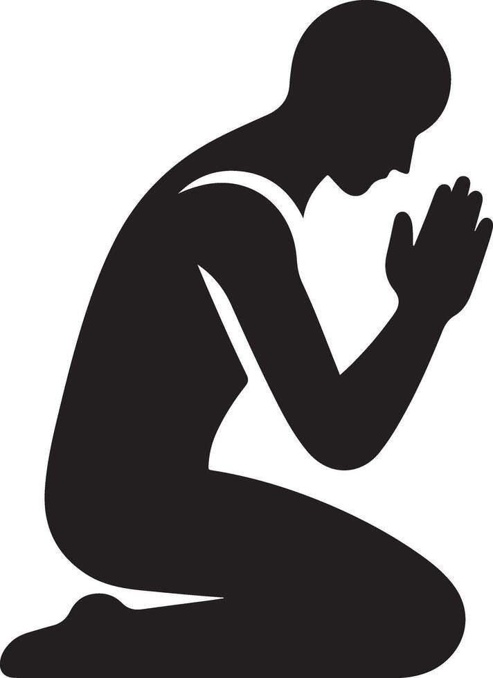 Stunning Kneeling Figure Silhouette for Graphic Projects vector