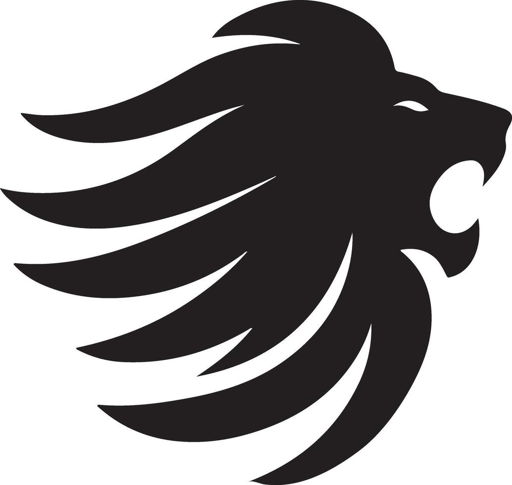 Stunning Lion head Silhouette Illustration vector