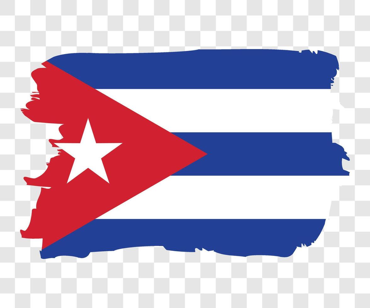 National of Cuba flag with brush stroke. Illustration design. vector