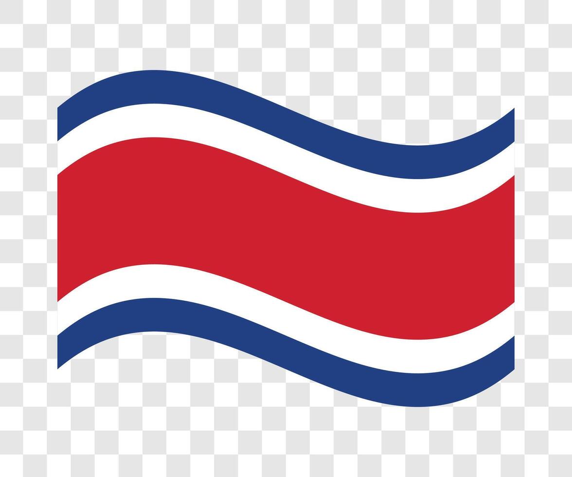 National waving flag of Costa Rica. Clip art element design illustration vector
