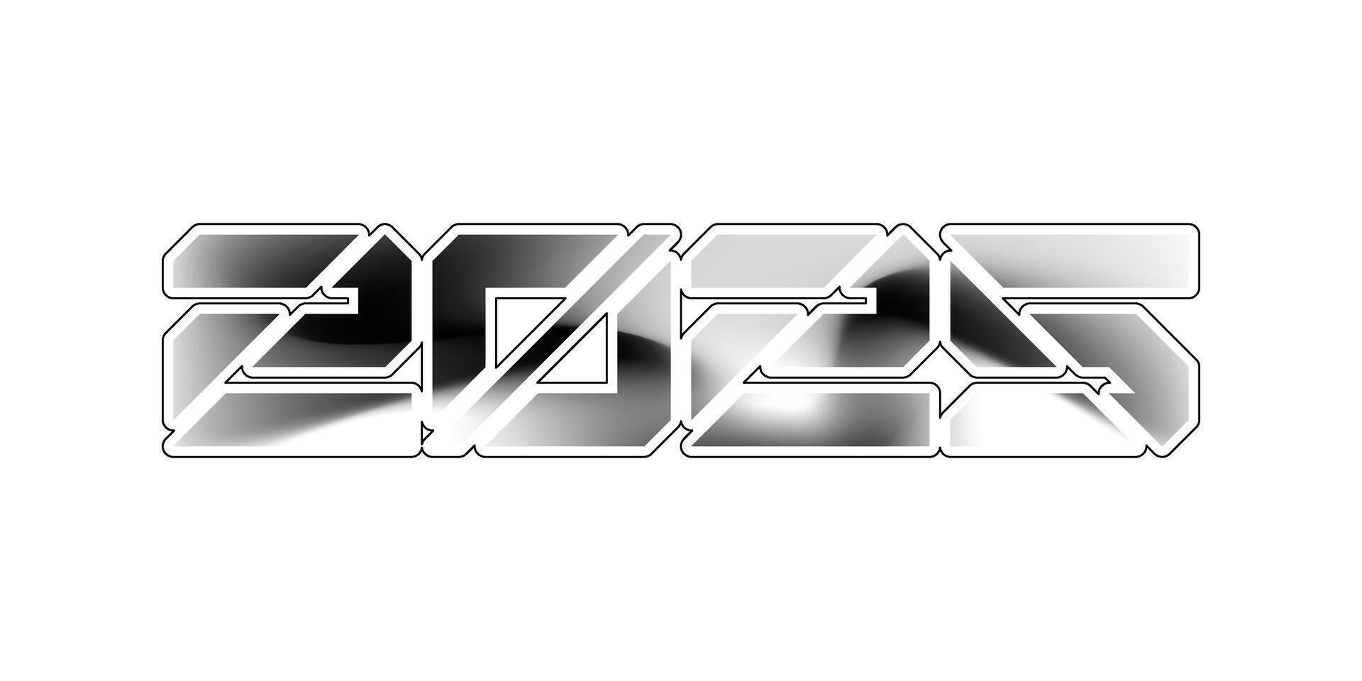 Happy new year 2025. Modern futuristic gradient concept design. vector
