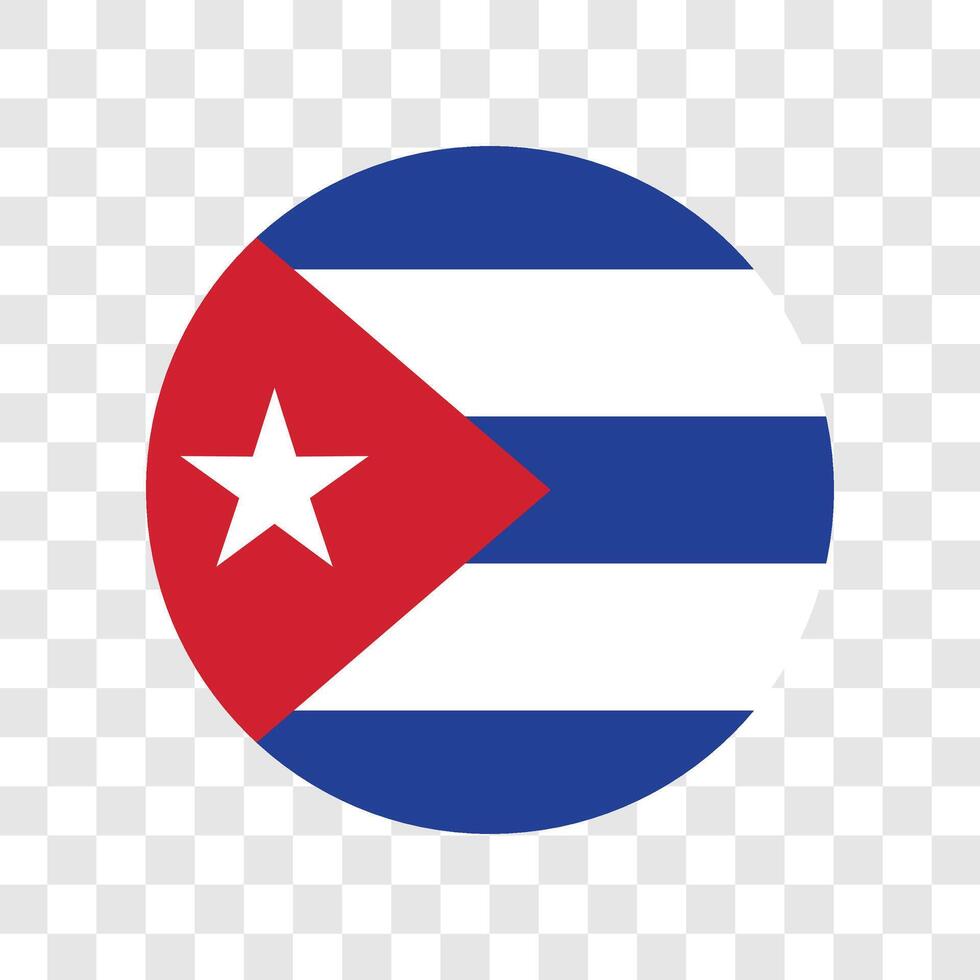 Round circle flag of Cuba on isolated background. Illustration. vector