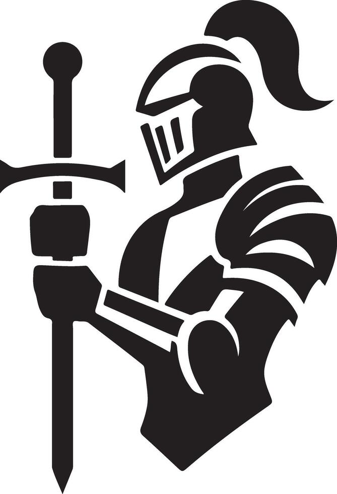 Elegant Knight in Armor with Sword Graphic Design vector