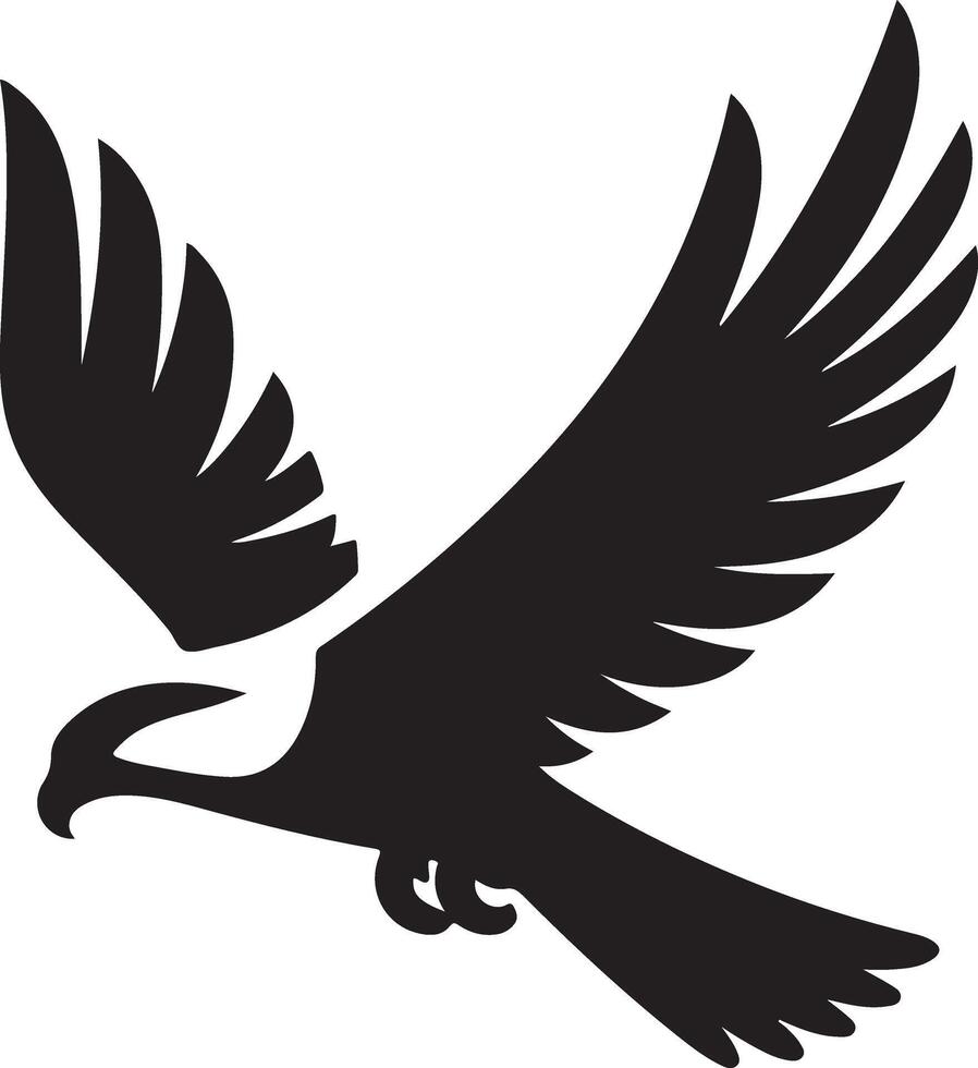 Detailed Falcon Diving Silhouette Graphic vector