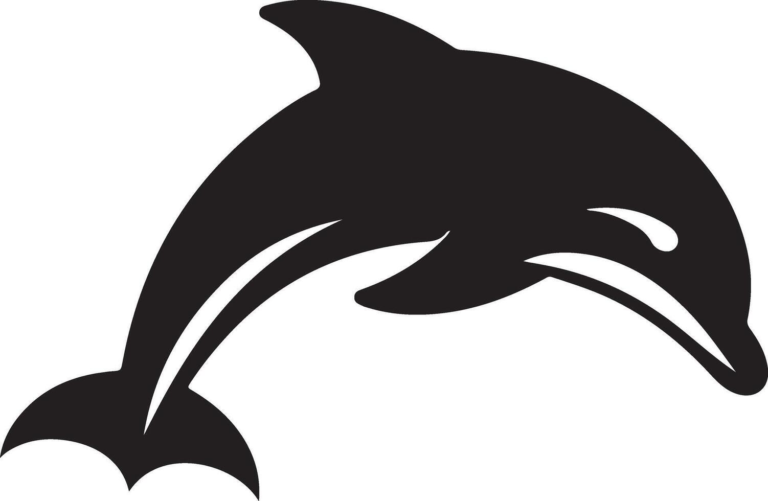 Professional Dolphin Leaping Silhouette Graphic vector