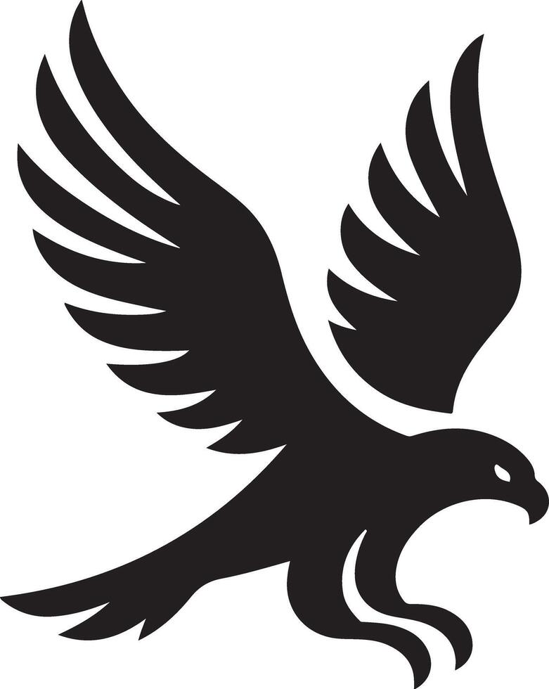 Elegant Falcon Diving Silhouette for Creative Projects vector