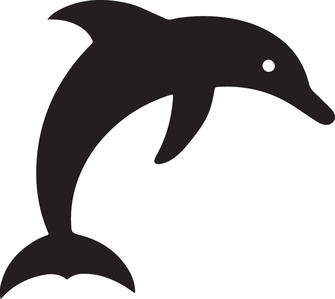 Creative Dolphin Leaping Silhouette Graphic Illustration vector