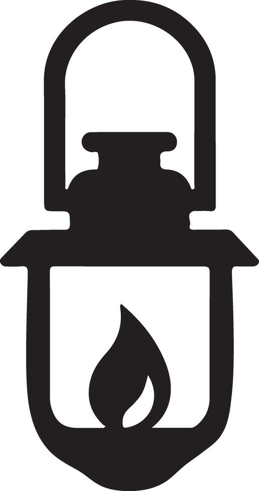 Hand Holding Lantern Silhouette for Graphic Projects vector