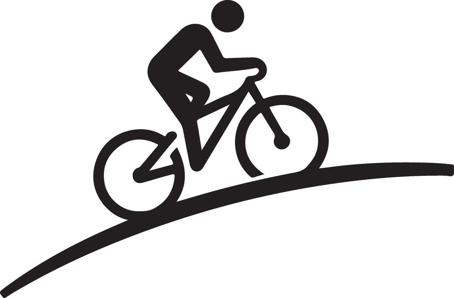 Cyclist Uphill Climb Silhouette Image vector
