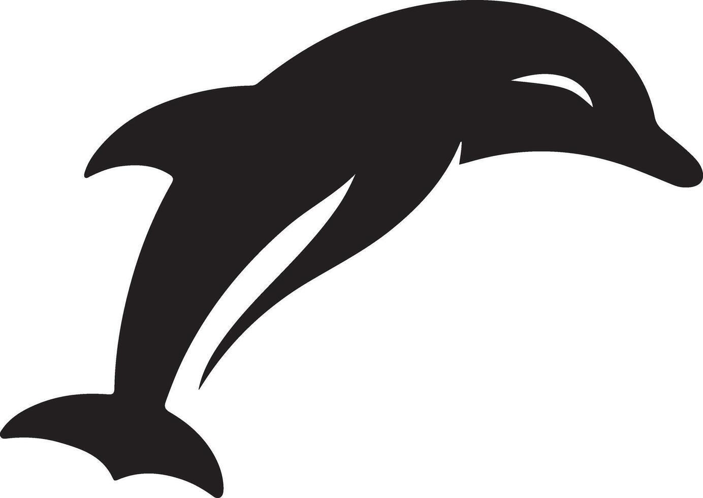 Stunning Dolphin Silhouette Illustration for Graphic Use vector