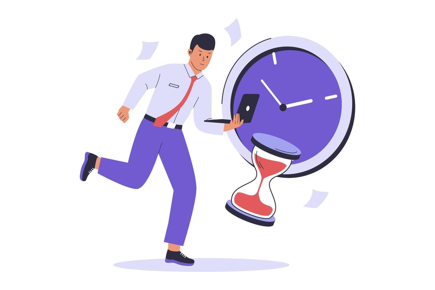 Concept illustration of work turnaround time vector