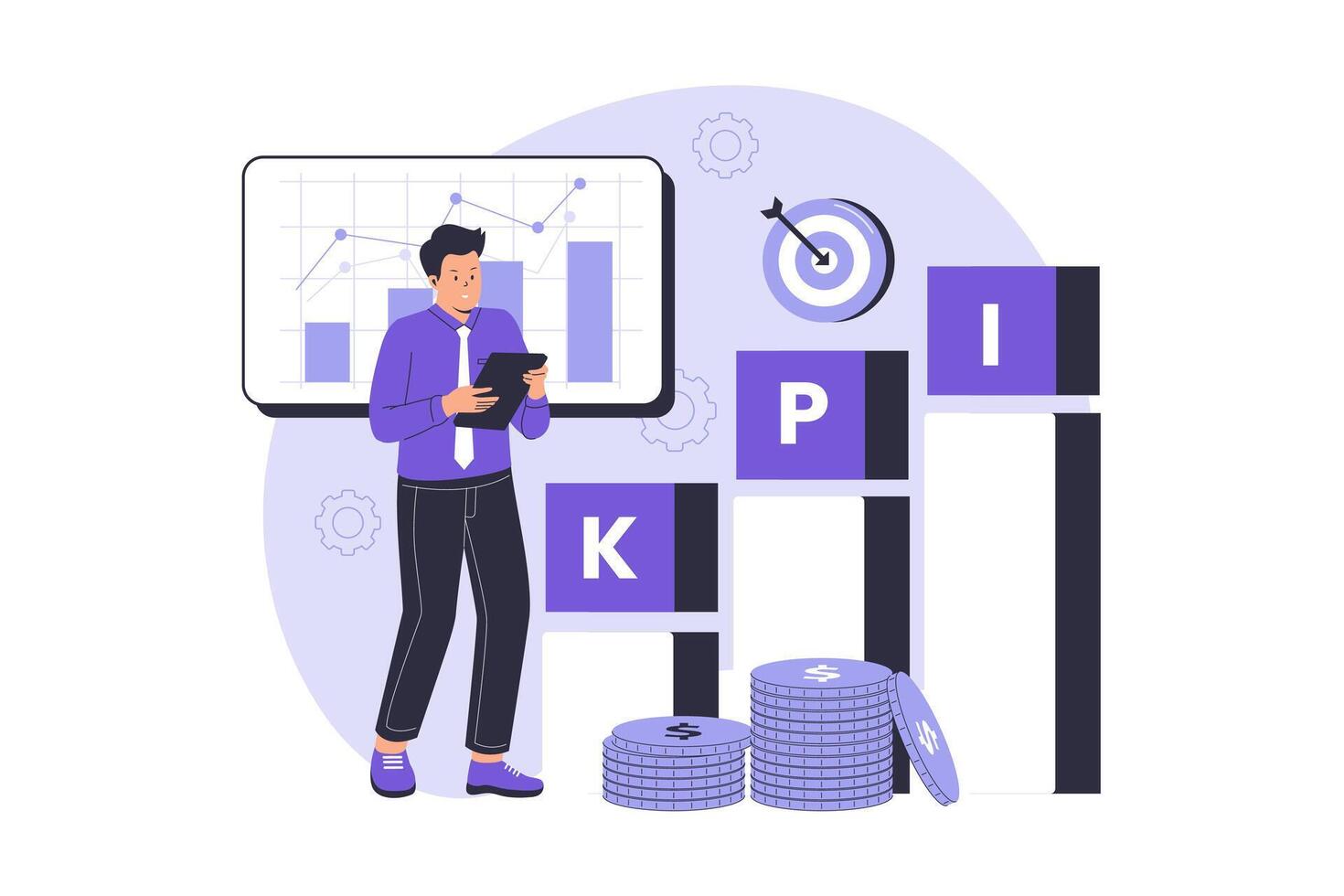 KPI key performance indicator illustration concept vector
