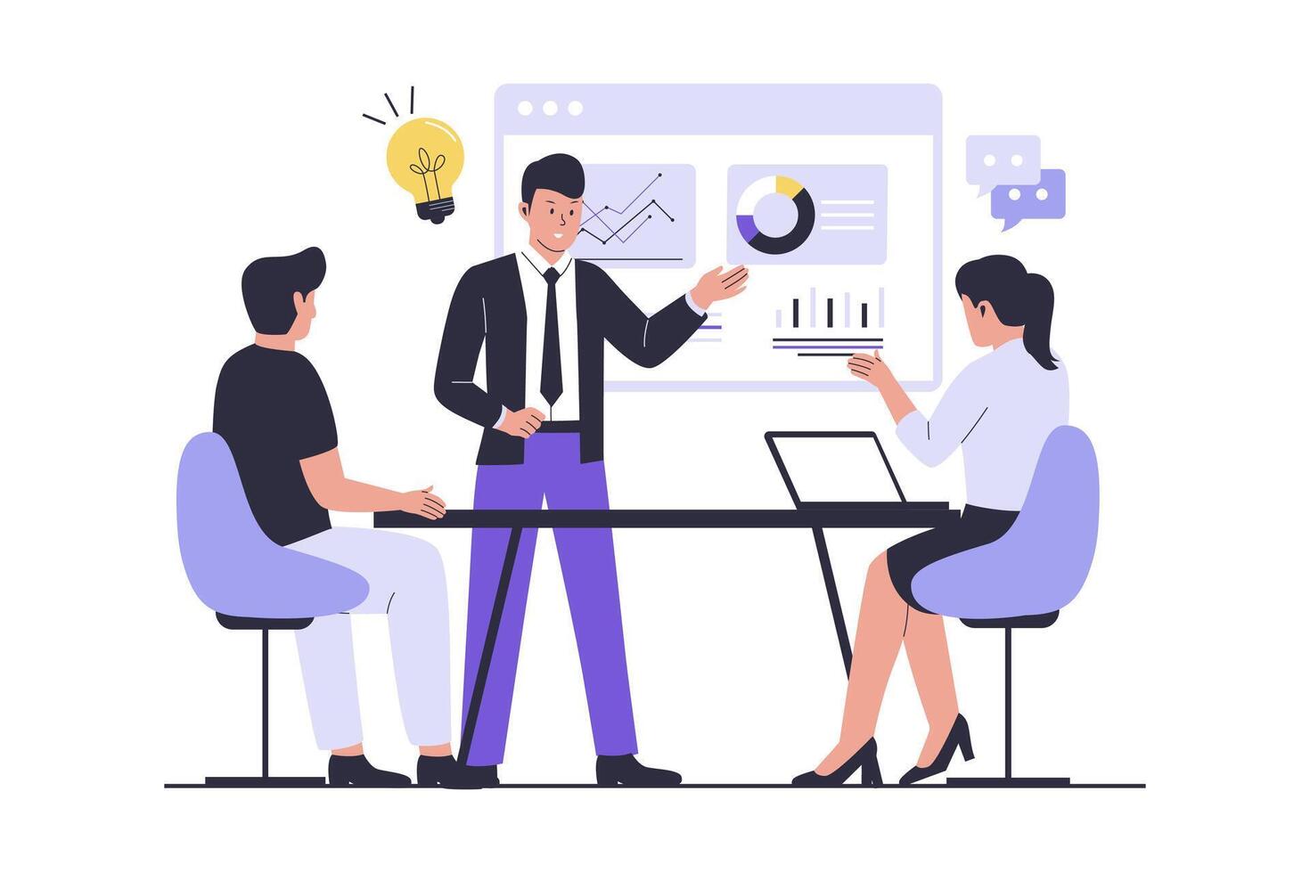 Business pitch illustration concept vector
