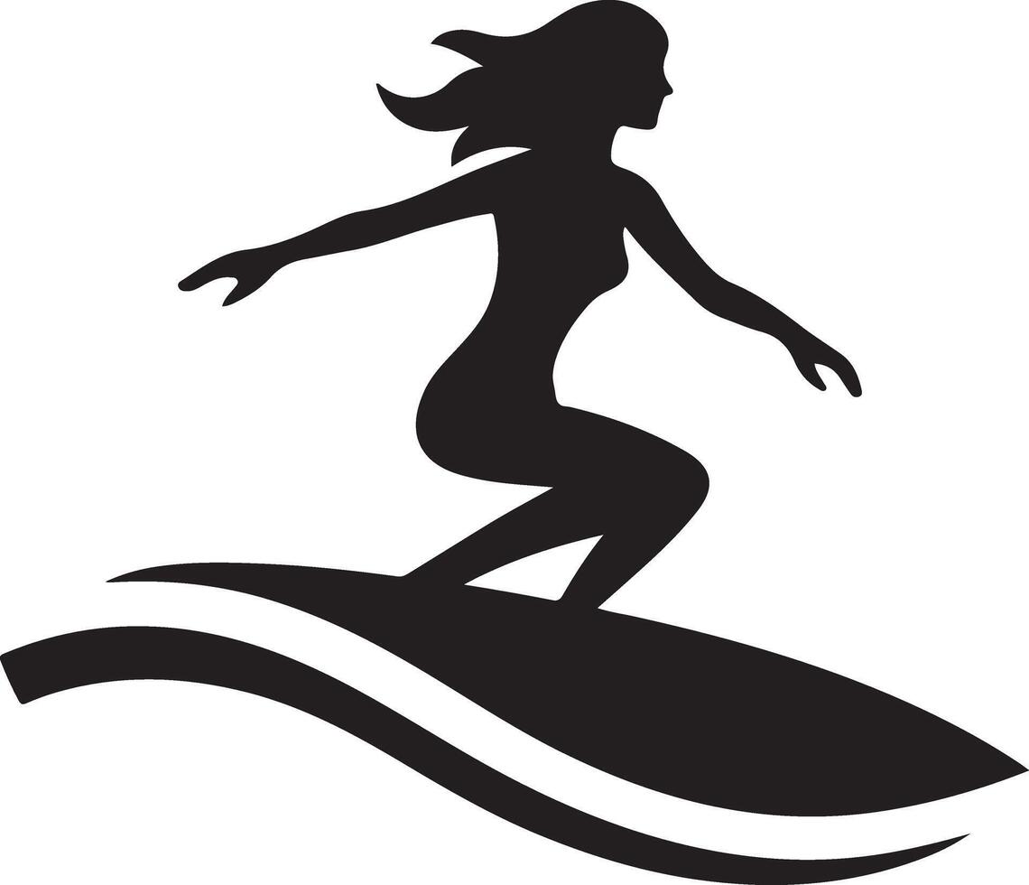 Surfer Riding a Wave Silhouette Design vector