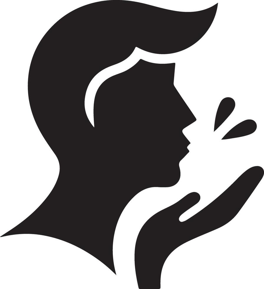 Unique Blowing Kiss Silhouette Art Collection vector