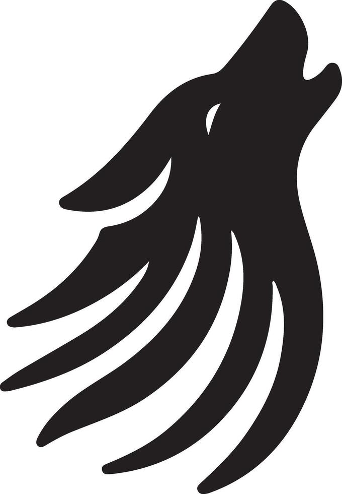 Eye-catching Wolf Howling Top Silhouette for Projects vector