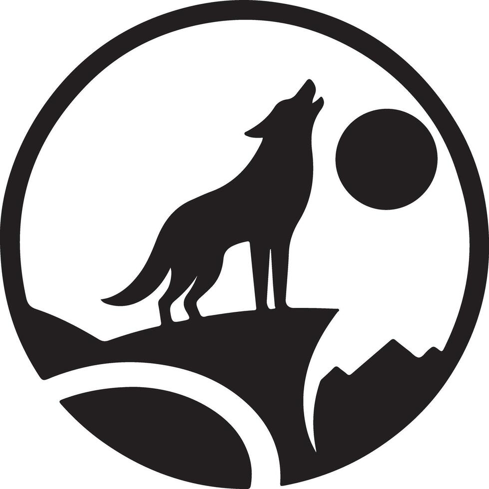 Bold Wolf Howling Silhouette Illustration for Inspiration vector