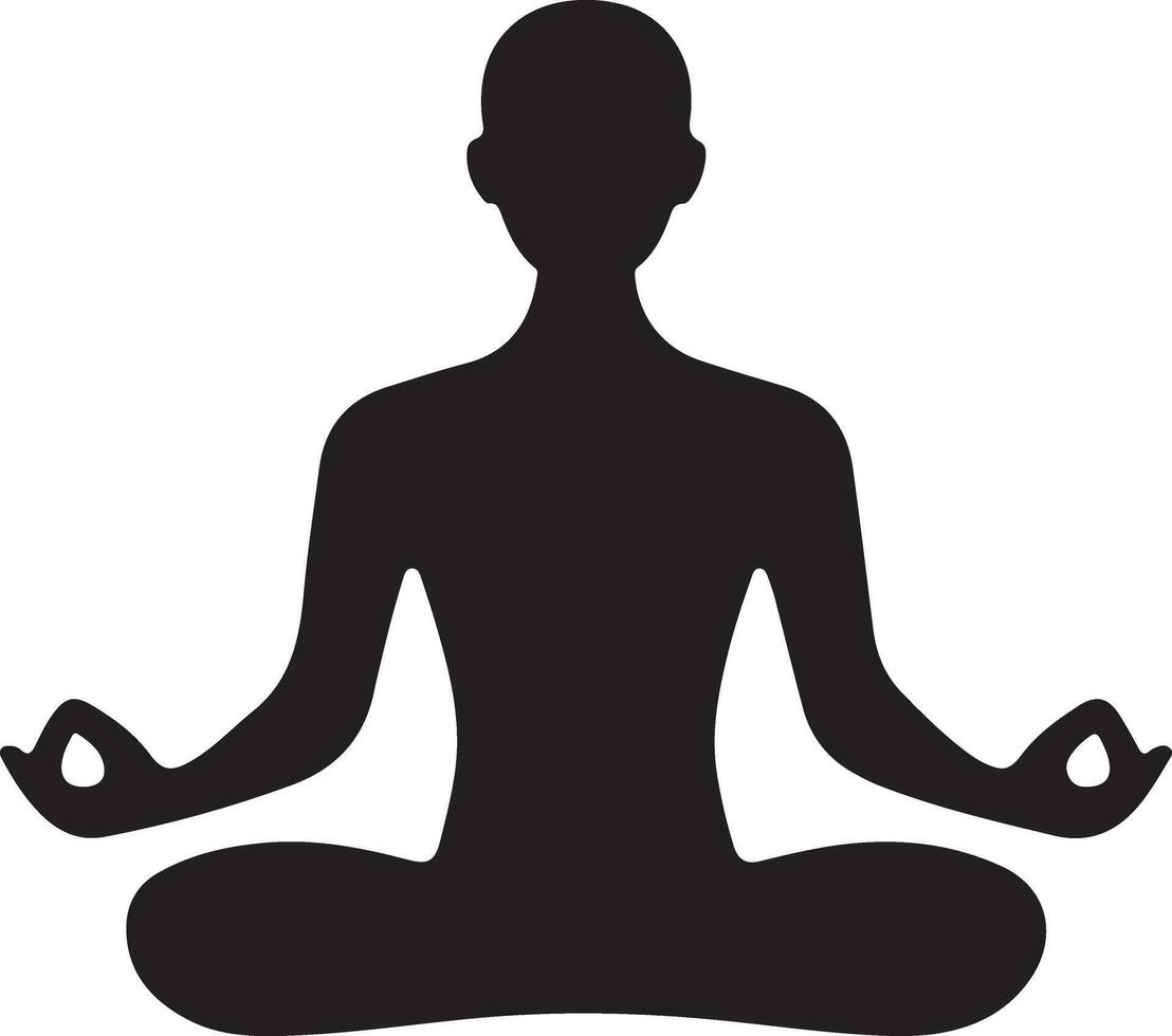 Illustration of Calm Meditating Person Silhouette vector