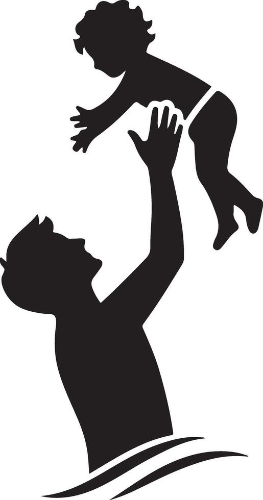 Illustrative of Child Being Lifted High in Air vector