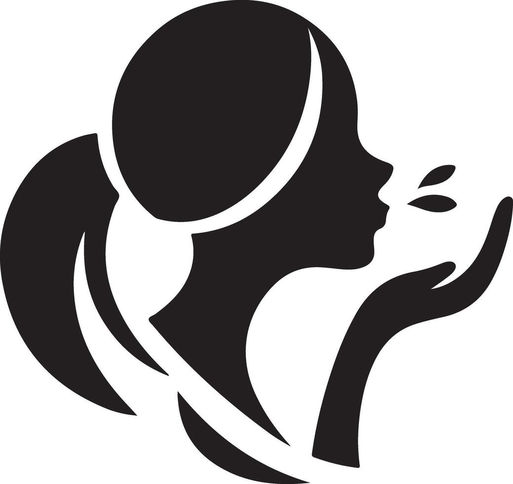 High-Quality Blowing Kiss Silhouette Image Resources vector