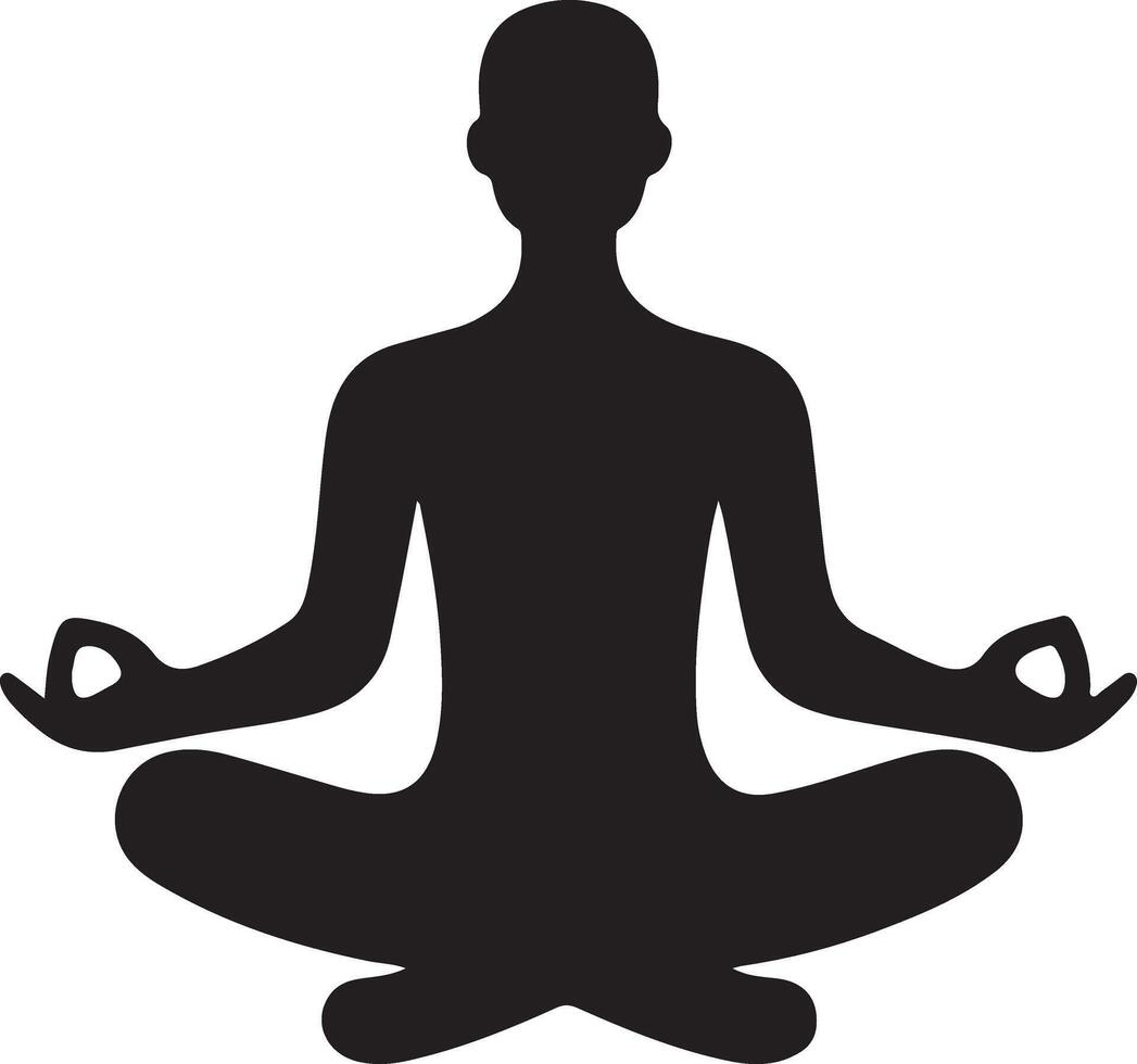 Meditating Figure Silhouette with Peaceful Aura vector