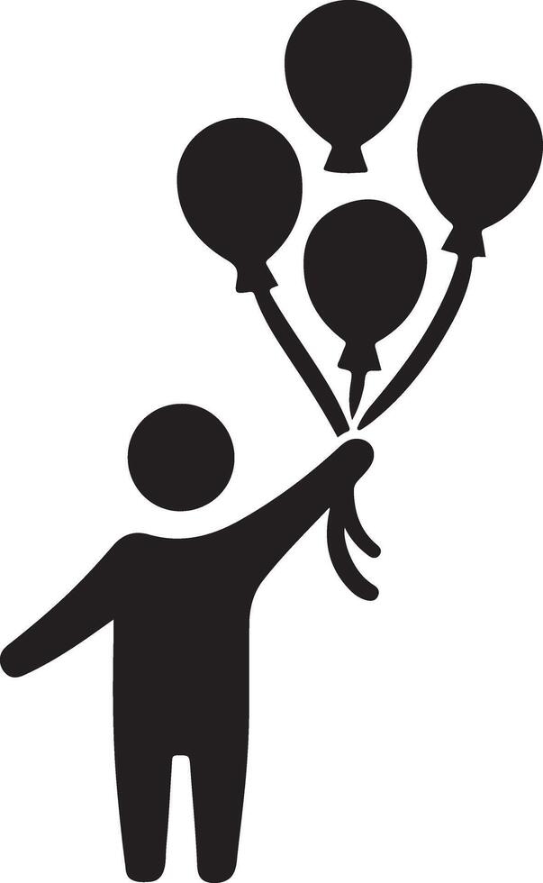 Whimsical Design of Woman Holding Colorful Balloons vector