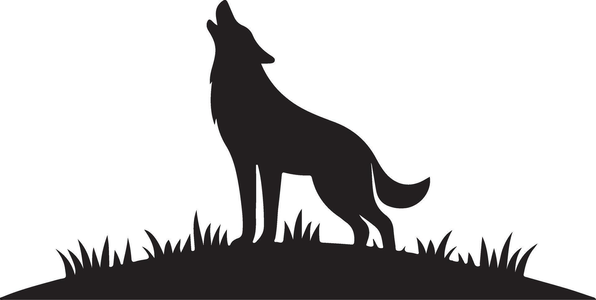 Captivating Wolf Howling Silhouette for Creatives vector