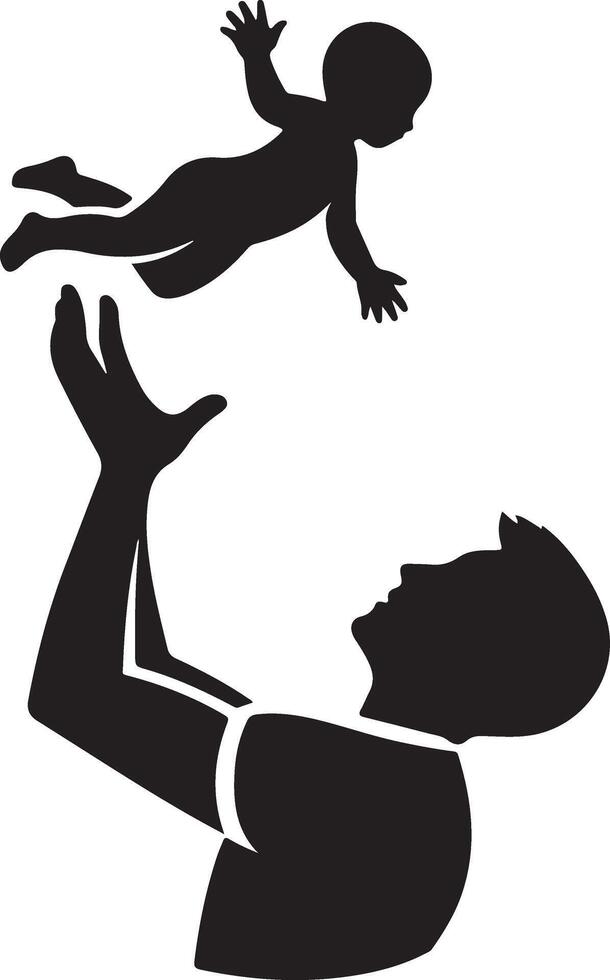 Dynamic Art Depicting Child Lift in Air vector
