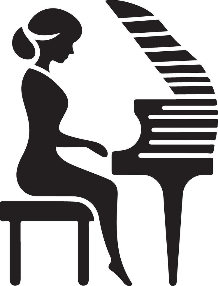Piano Musician Silhouette for Art and Design vector