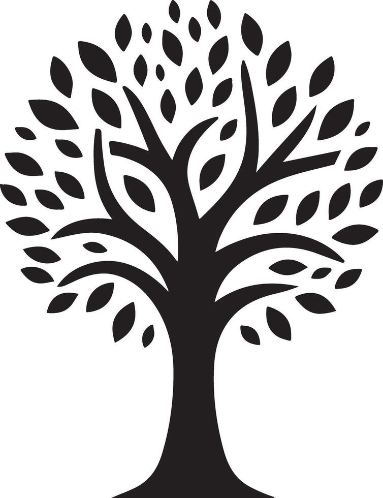 Unique Simple Tree Silhouette for Creative Work vector