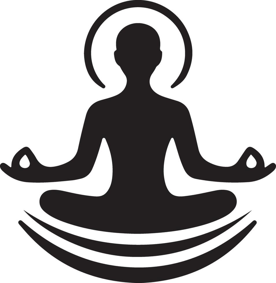 Calm Aura Meditation Silhouette Design for Graphics vector