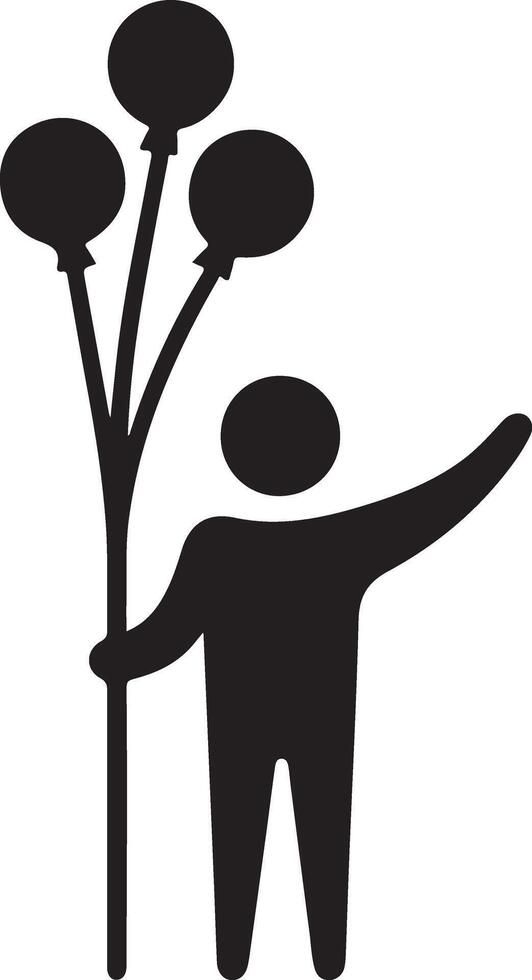 Creative Silhouette of a Person with Balloons vector