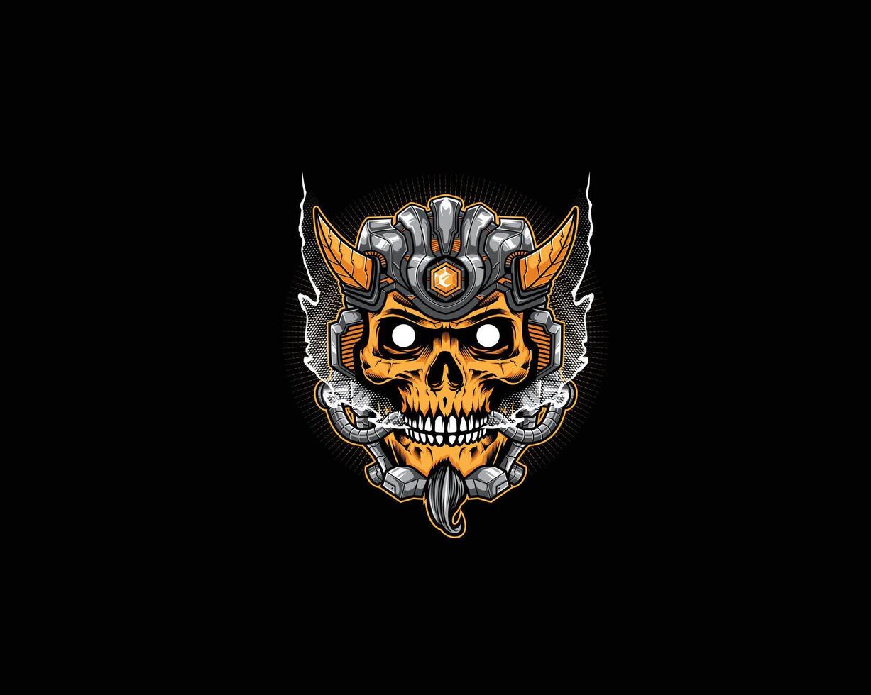 Skull Demon Robot Illustration Mascot vector