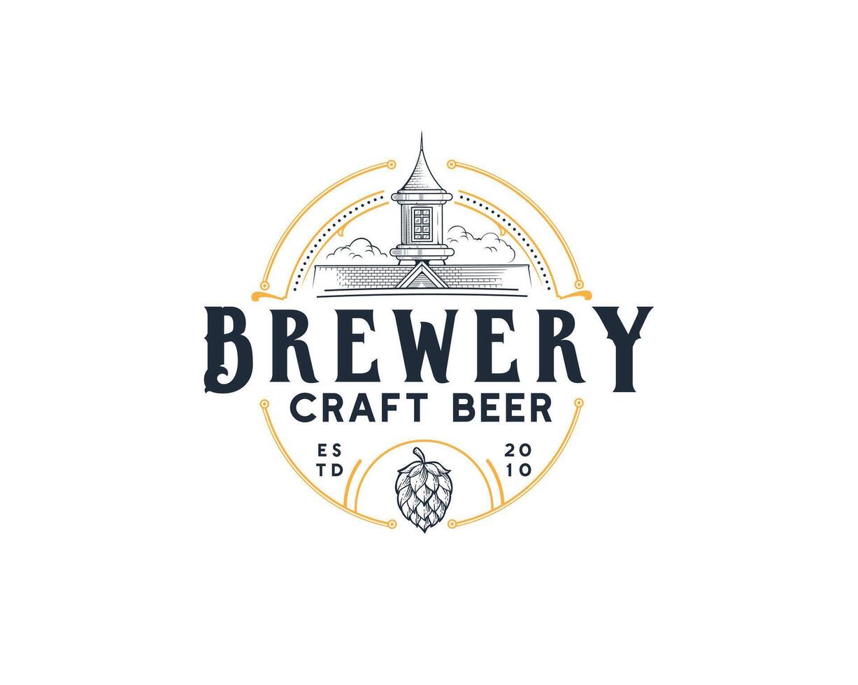 Brewery Craft Beer Logo Home Illustration vector