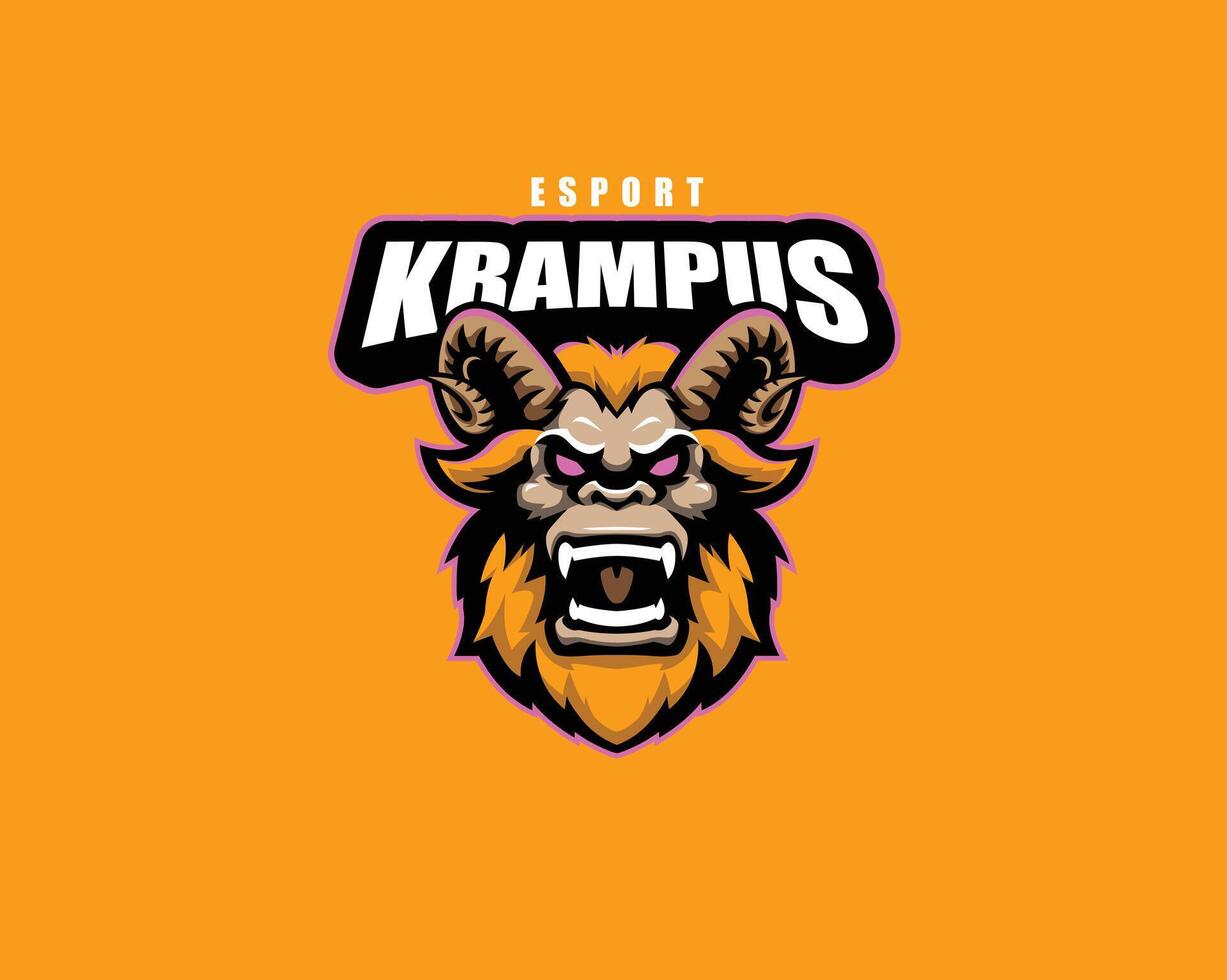 Krampus Team Esport Logo design vector