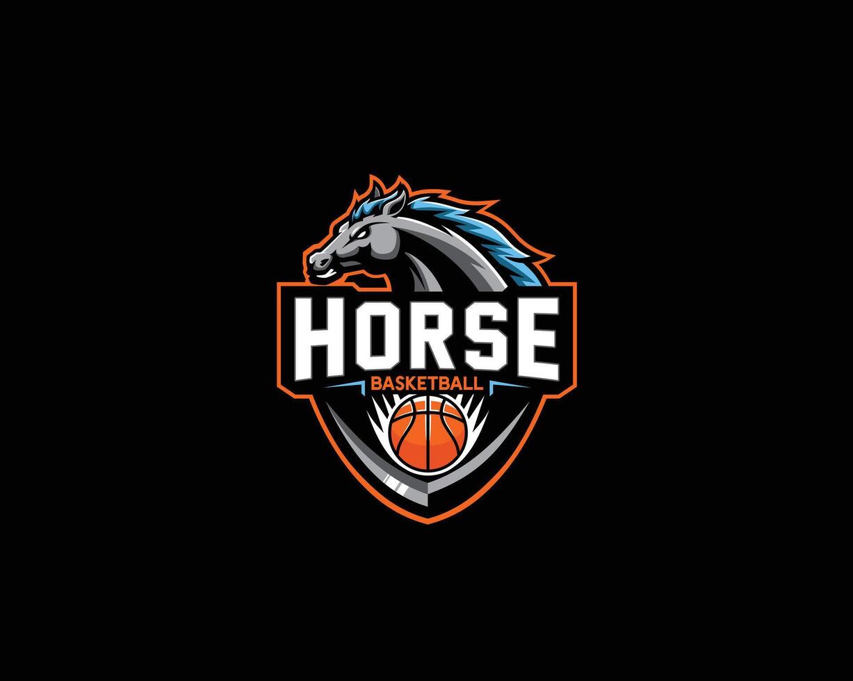Horse Mascot Basketball Sport Logo vector