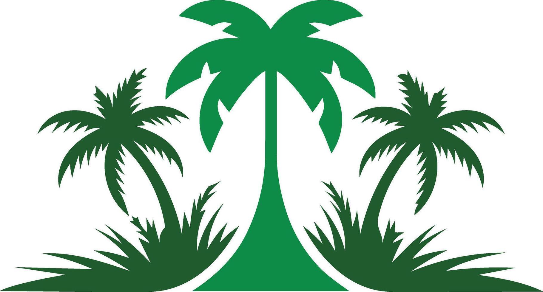 Plam tree beach grass landscape lawn care irrigation eco garden tree nature agriculture vector