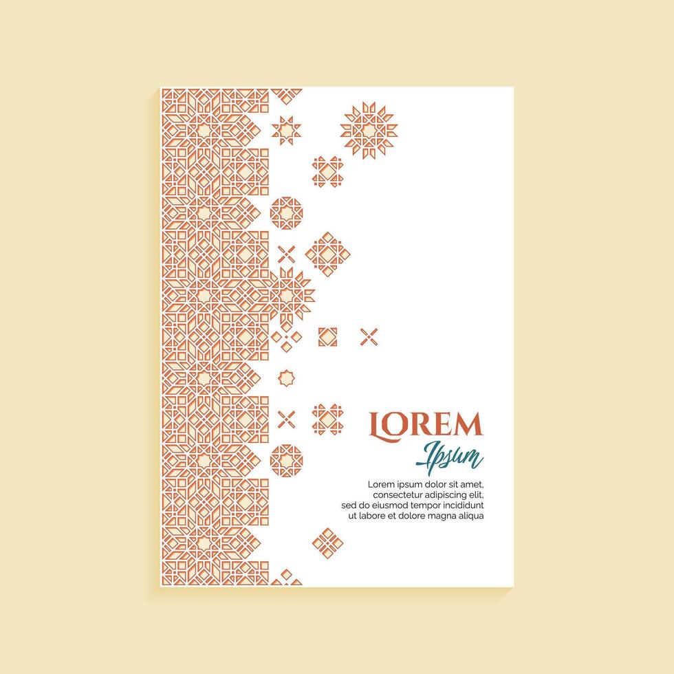 Islamic Ornament Pattern Cover Design with Silhouette Textured vector
