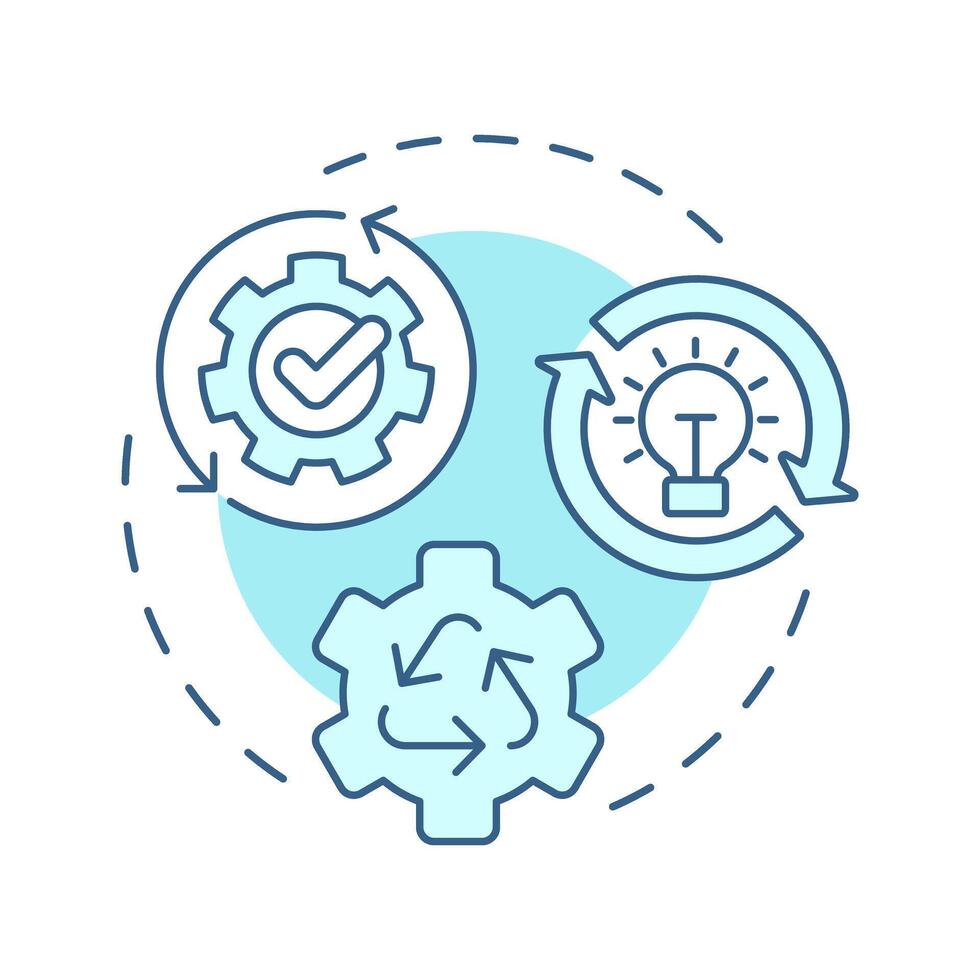Repurposing soft blue concept icon. Reverse engineering usage. Reuse and adaptation of product. Round shape line illustration. Abstract idea. Graphic design. Easy to use in article vector