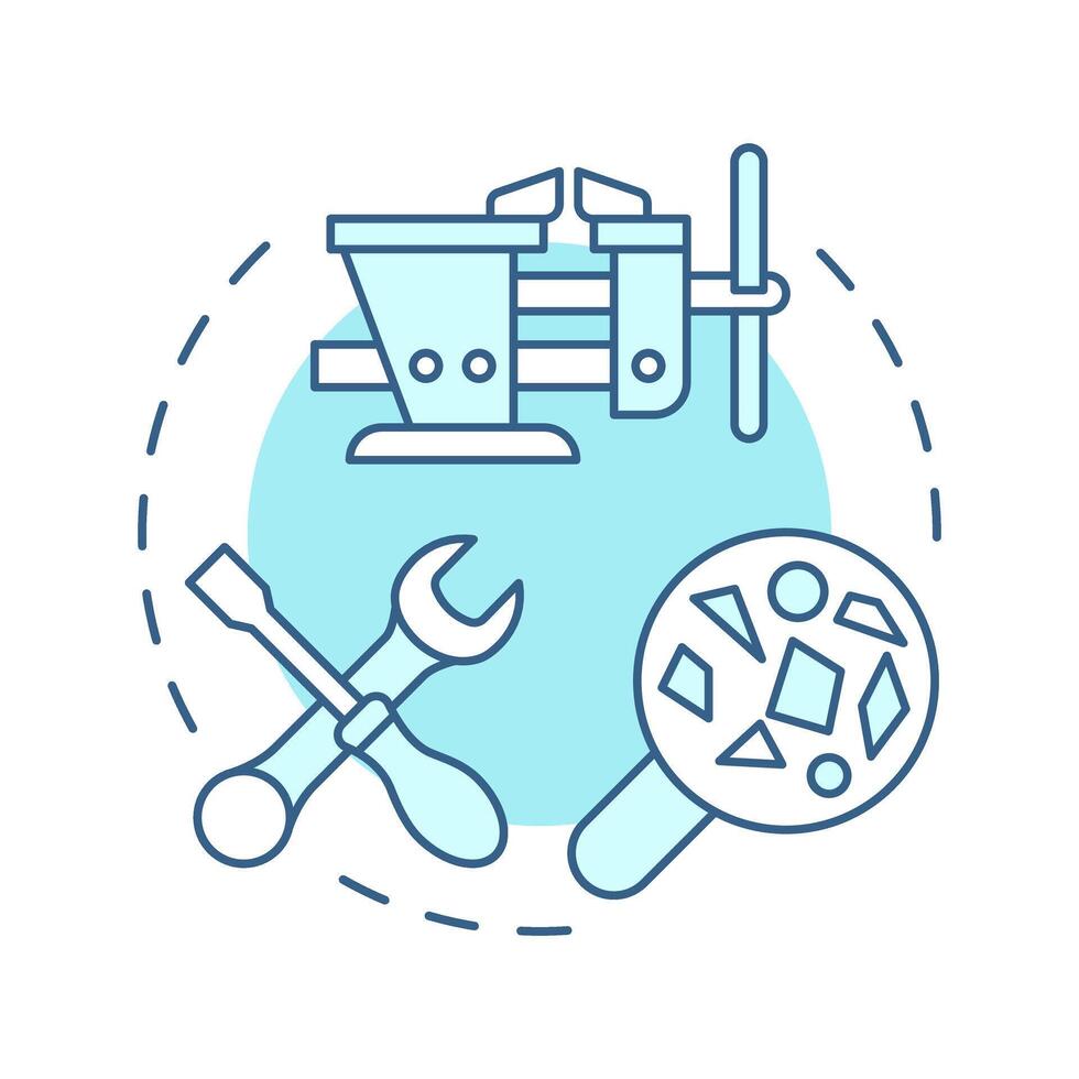 Disassembly soft blue concept icon. Reverse engineering process. Dismantling and deconstruction. Round shape line illustration. Abstract idea. Graphic design. Easy to use in article vector