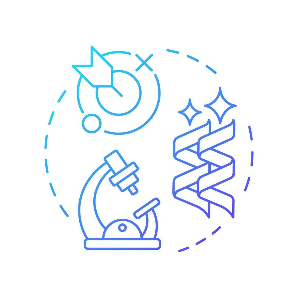 Antibody target validation blue gradient concept icon. Antibody discovery stage. Laboratory research. Round shape line illustration. Abstract idea. Graphic design. Easy to use in article vector