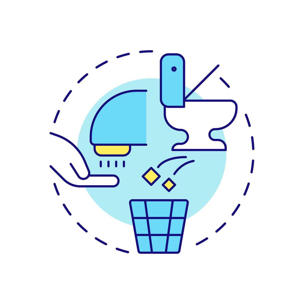 Lavatory services multi color concept icon. Hygiene, cleaning. Airline management. Round shape line illustration. Abstract idea. Graphic design. Easy to use in infographic, presentation vector