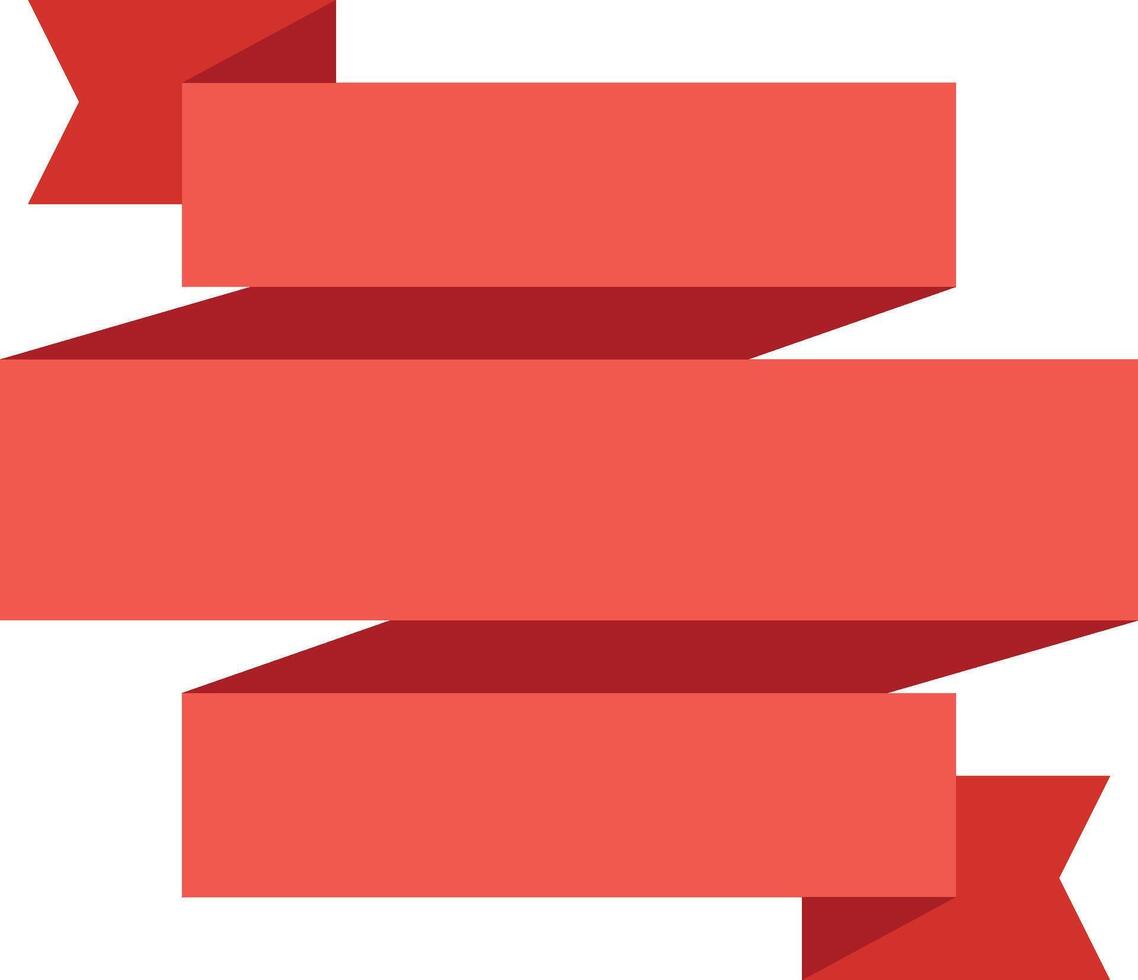 Red ribbon banner waving creating a sense of dynamism and celebration, ideal for highlighting important information or adding a festive touch to designs vector