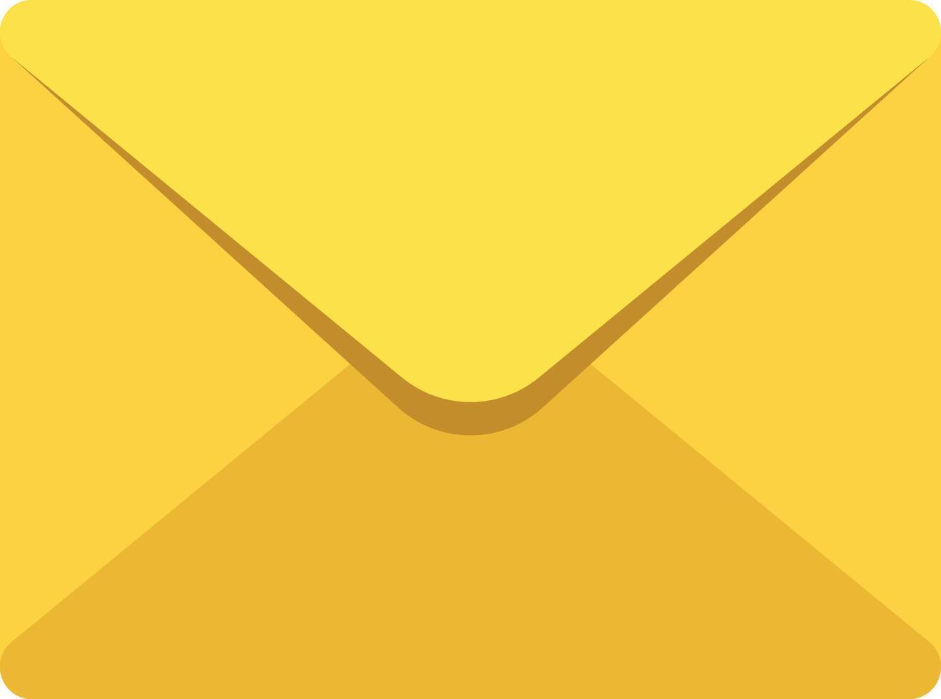 Closed yellow envelope suggesting communication, either electronic or traditional, waiting to be opened and revealing its content vector