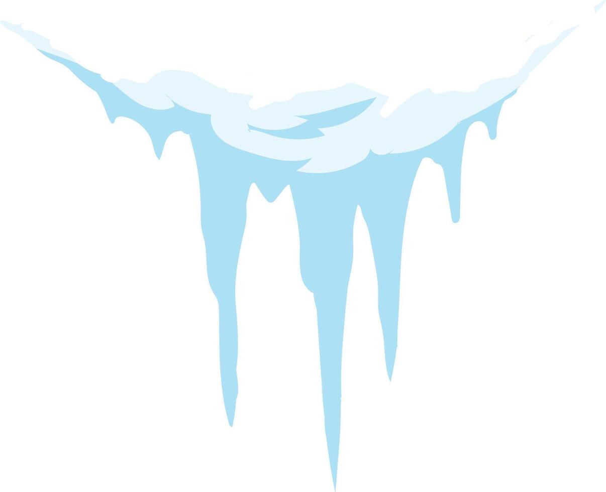 Melting snow forms beautiful icicles in a winter wonderland, glistening in sunlight. Peaceful and serene scene captures essence of the season vector
