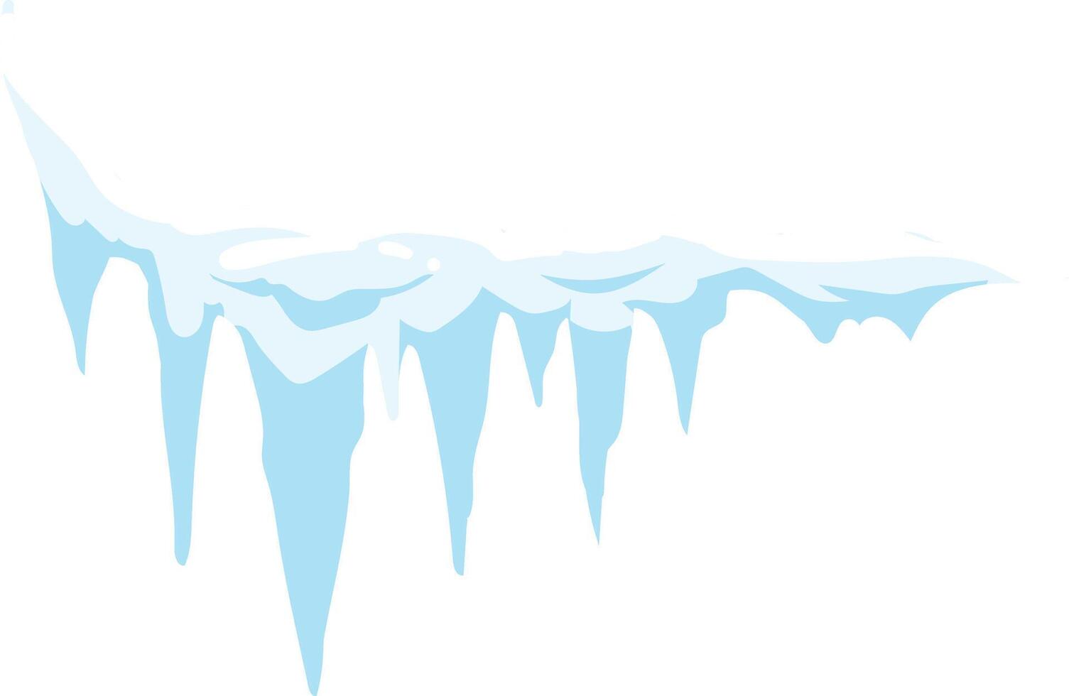 Snow covered surface with hanging icicles creates a picturesque winter wonderland scene, evoking the beauty and tranquility of a frosty landscape vector